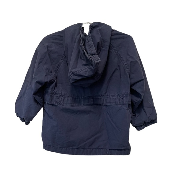 Gap Navy Blue Hooded Teddy Bear Lightweight Raincoat Windbreaker Size 3 - Picture 4 of 5